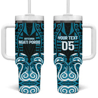 Custom Aotearoa Ngati Porou Tumbler With Handle Maori Pattern New Zealand - Polynesian Pride