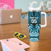 Custom Aotearoa Ngati Porou Tumbler With Handle Maori Pattern New Zealand - Polynesian Pride
