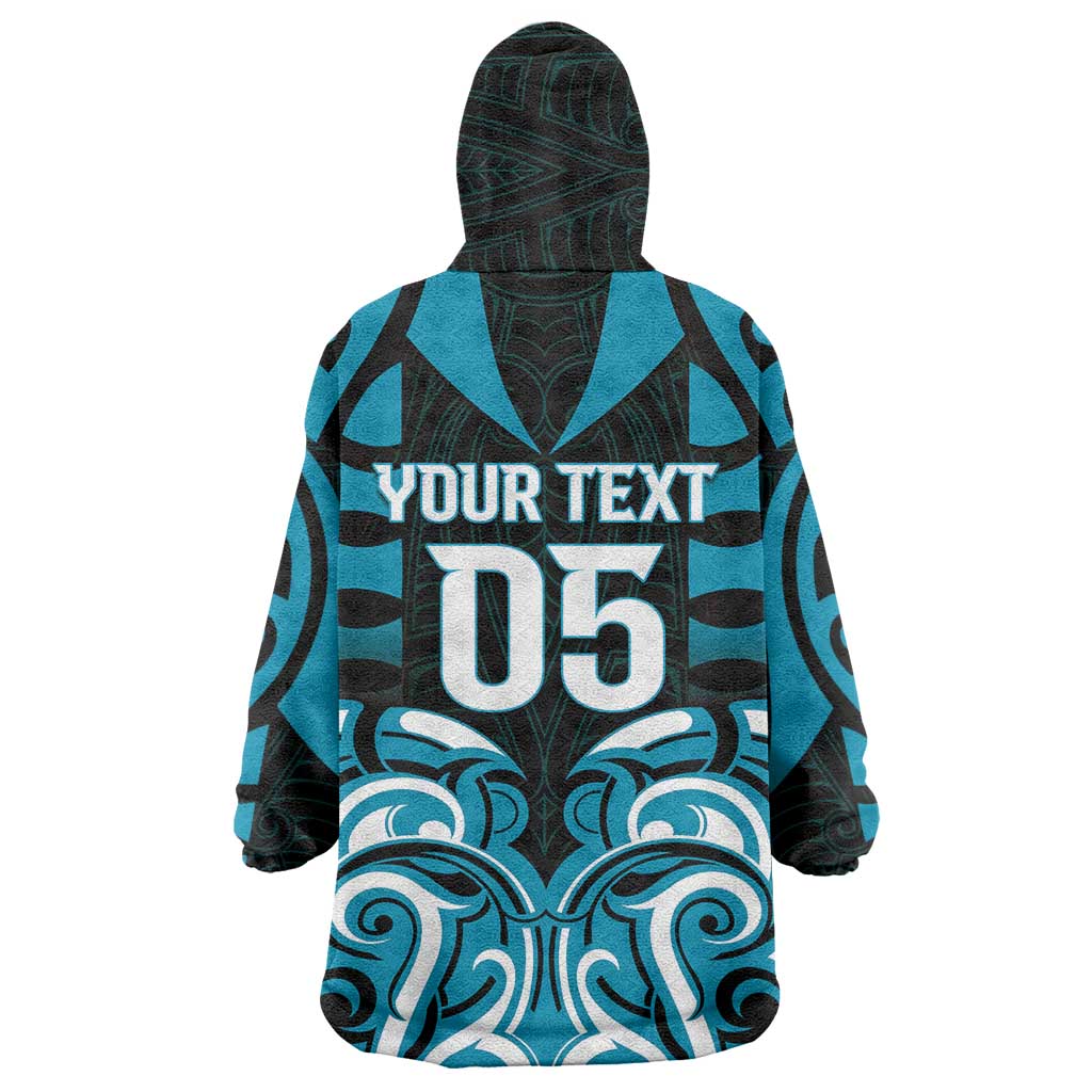 Custom Aotearoa Ngati Porou Wearable Blanket Hoodie Maori Pattern New Zealand - Polynesian Pride