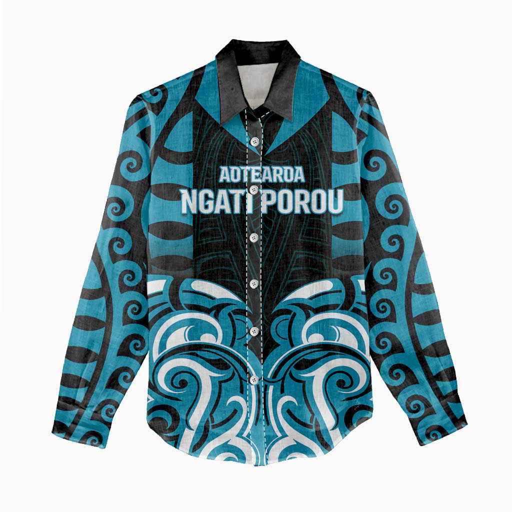 Custom Aotearoa Ngati Porou Women Casual Shirt Maori Pattern New Zealand - Polynesian Pride