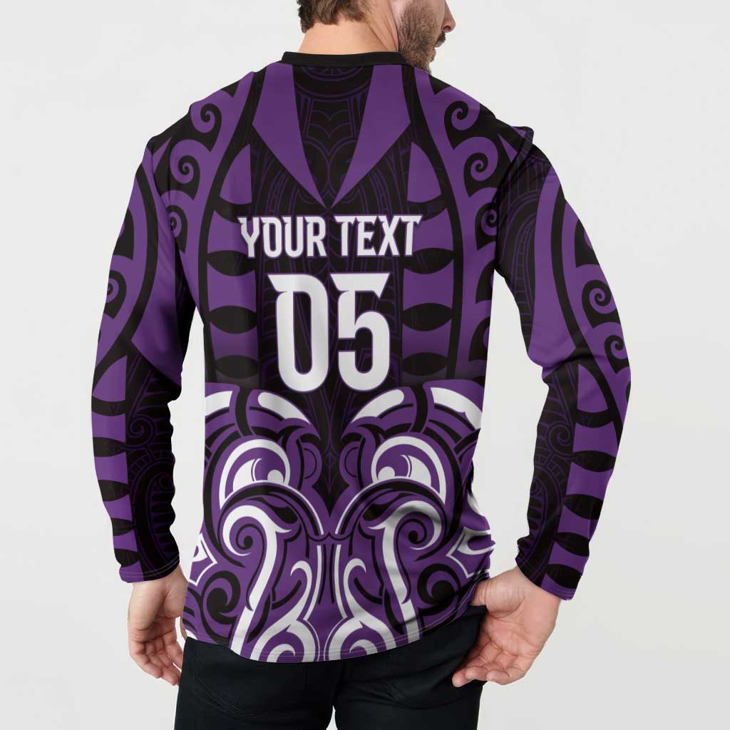 Custom Aotearoa Rangitane Button Sweatshirt Maori Pattern New Zealand - Polynesian Pride