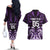 Custom Aotearoa Rangitane Couples Matching Off The Shoulder Long Sleeve Dress and Hawaiian Shirt Maori Pattern New Zealand - Polynesian Pride