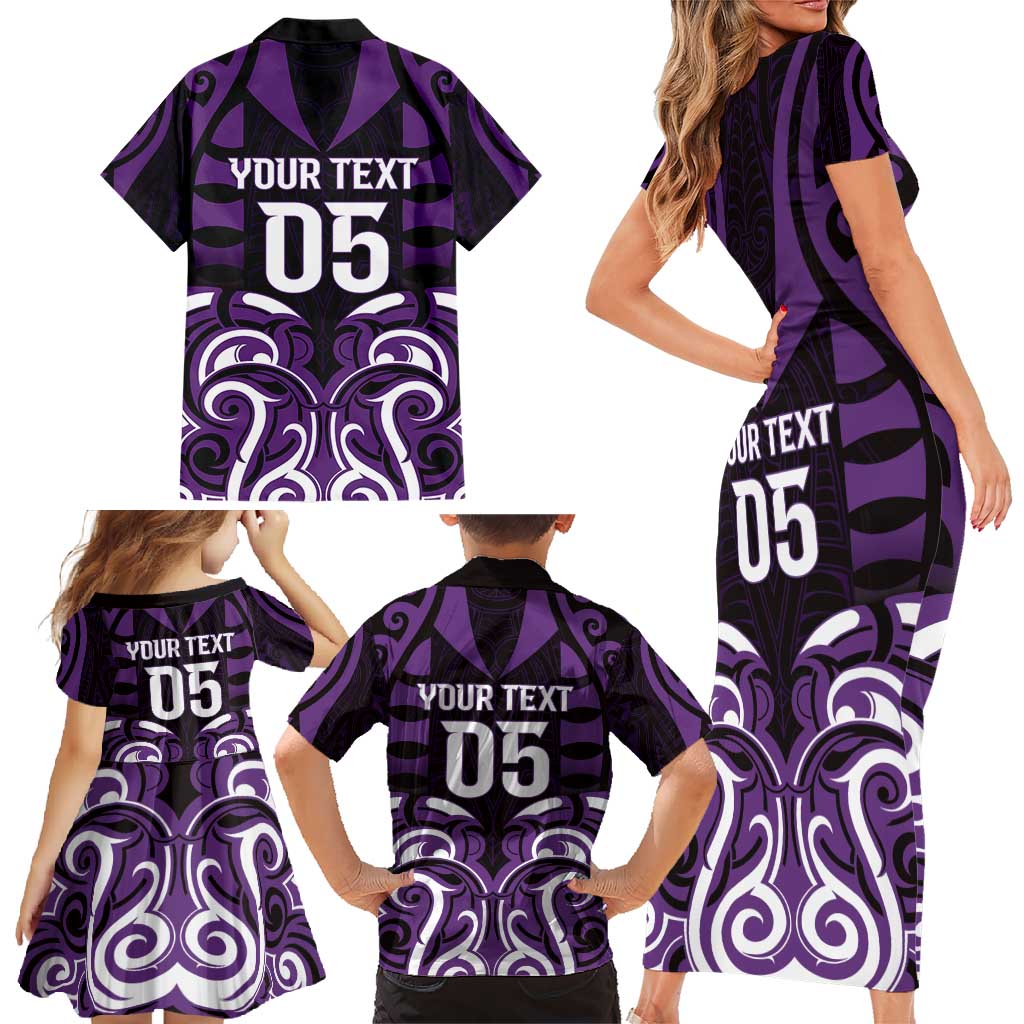 Custom Aotearoa Rangitane Family Matching Short Sleeve Bodycon Dress and Hawaiian Shirt Maori Pattern New Zealand DT05 - Polynesian Pride