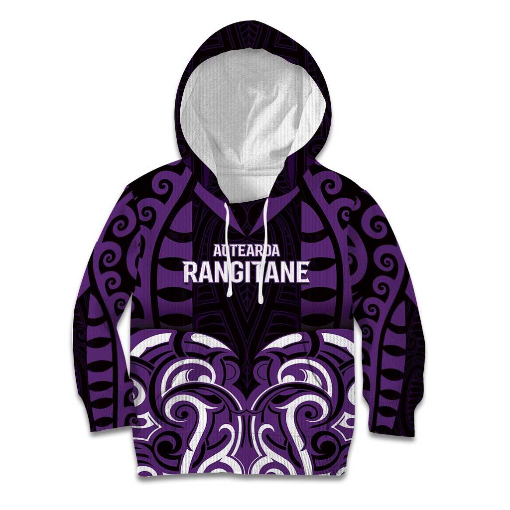 Custom Aotearoa Rangitane Kid Hoodie Maori Pattern New Zealand - Polynesian Pride