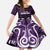 Custom Aotearoa Rangitane Kid Short Sleeve Dress Maori Pattern New Zealand - Polynesian Pride
