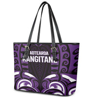 Aotearoa Rangitane Leather Tote Bag Maori Pattern New Zealand - Polynesian Pride