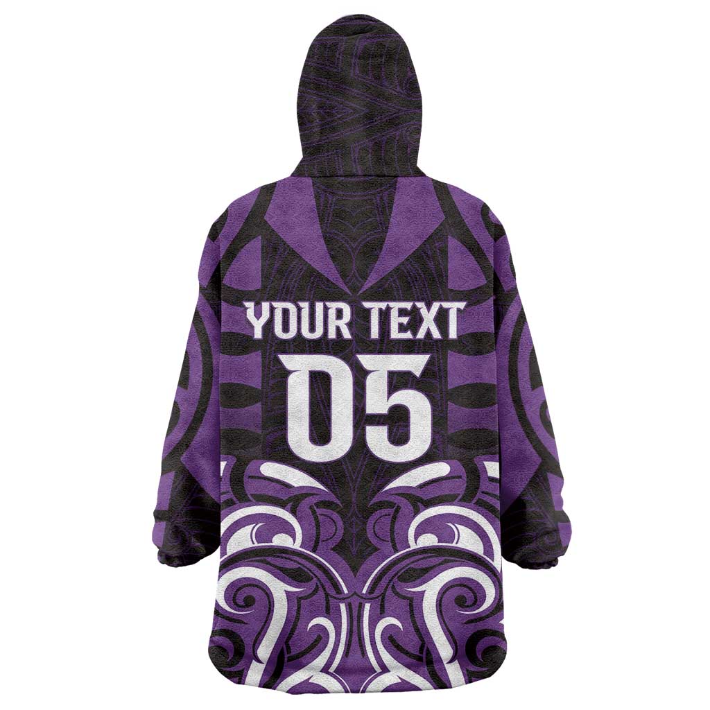 Custom Aotearoa Rangitane Wearable Blanket Hoodie Maori Pattern New Zealand - Polynesian Pride