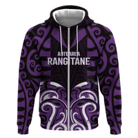 Custom Aotearoa Rangitane Zip Hoodie Maori Pattern New Zealand - Polynesian Pride
