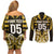 Custom Aotearoa Taranaki Couples Matching Off Shoulder Short Dress and Long Sleeve Button Shirt Maori Pattern New Zealand - Polynesian Pride