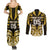 Custom Aotearoa Taranaki Couples Matching Summer Maxi Dress and Long Sleeve Button Shirt Maori Pattern New Zealand - Polynesian Pride