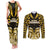 Custom Aotearoa Taranaki Couples Matching Tank Maxi Dress and Long Sleeve Button Shirt Maori Pattern New Zealand - Polynesian Pride