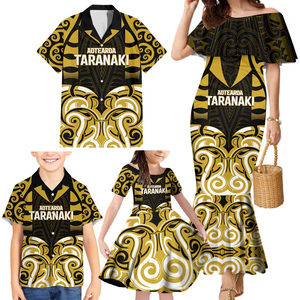 Custom Aotearoa Taranaki Family Matching Mermaid Dress and Hawaiian Shirt Maori Pattern New Zealand - Polynesian Pride