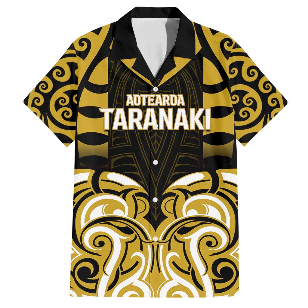 Custom Aotearoa Taranaki Family Matching Off Shoulder Short Dress and Hawaiian Shirt Maori Pattern New Zealand DT05 Dad's Shirt - Short Sleeve Yellow - Polynesian Pride