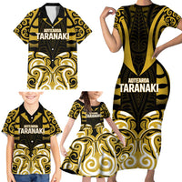 Custom Aotearoa Taranaki Family Matching Short Sleeve Bodycon Dress and Hawaiian Shirt Maori Pattern New Zealand DT05 - Polynesian Pride