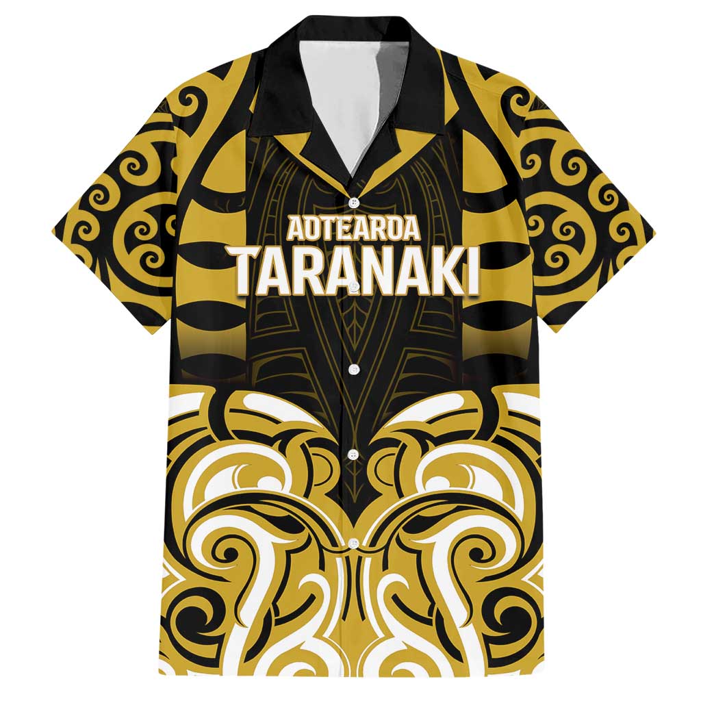 Custom Aotearoa Taranaki Family Matching Short Sleeve Bodycon Dress and Hawaiian Shirt Maori Pattern New Zealand DT05 Dad's Shirt - Short Sleeve Yellow - Polynesian Pride