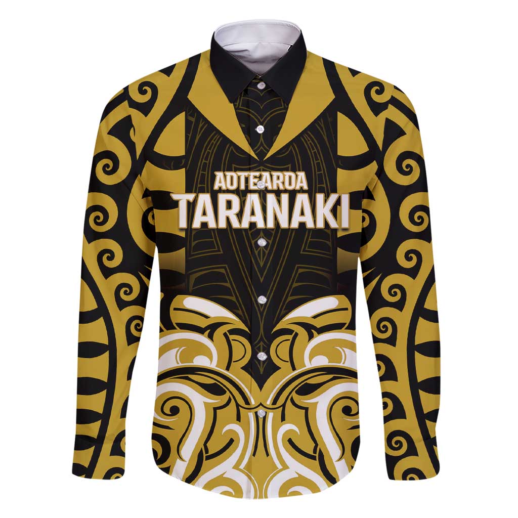 Custom Aotearoa Taranaki Family Matching Short Sleeve Bodycon Dress and Hawaiian Shirt Maori Pattern New Zealand DT05 Dad's Shirt - Long Sleeve Yellow - Polynesian Pride