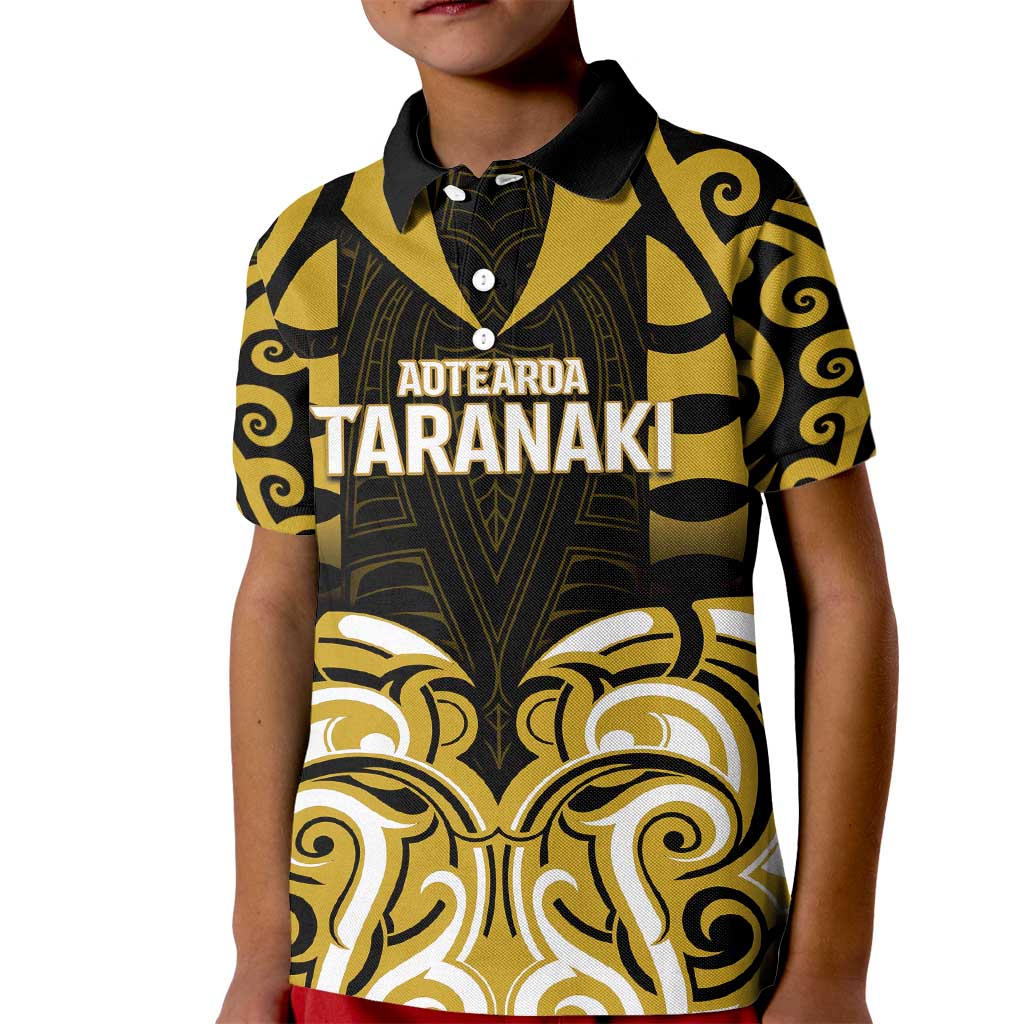 Custom Aotearoa Taranaki Kid Polo Shirt Maori Pattern New Zealand - Polynesian Pride