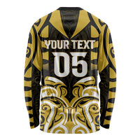 Custom Aotearoa Taranaki Long Sleeve Shirt Maori Pattern New Zealand - Polynesian Pride