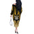 Custom Aotearoa Taranaki Off The Shoulder Long Sleeve Dress Maori Pattern New Zealand - Polynesian Pride