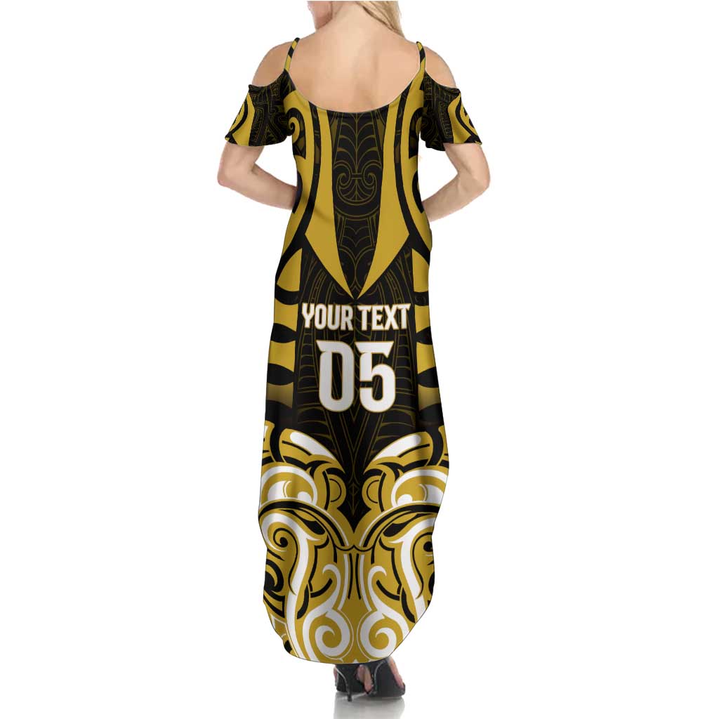 Custom Aotearoa Taranaki Summer Maxi Dress Maori Pattern New Zealand - Polynesian Pride