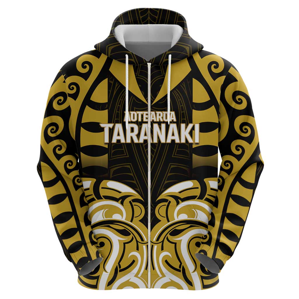 Custom Aotearoa Taranaki Zip Hoodie Maori Pattern New Zealand - Polynesian Pride