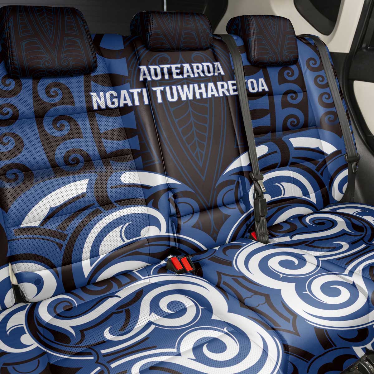 Aotearoa Ngati Tuwharetoa Back Car Seat Cover Maori Pattern New Zealand - Polynesian Pride