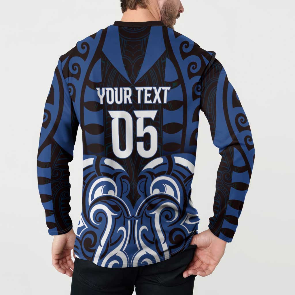 Custom Aotearoa Ngati Tuwharetoa Button Sweatshirt Maori Pattern New Zealand - Polynesian Pride