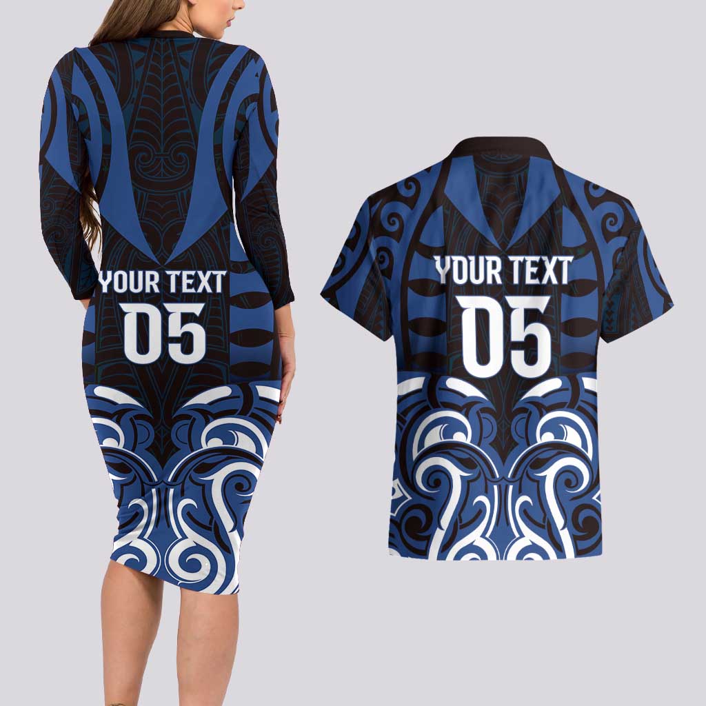 Custom Aotearoa Ngati Tuwharetoa Couples Matching Long Sleeve Bodycon Dress and Hawaiian Shirt Maori Pattern New Zealand DT05 - Polynesian Pride