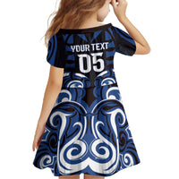 Custom Aotearoa Ngati Tuwharetoa Family Matching Off The Shoulder Long Sleeve Dress and Hawaiian Shirt Maori Pattern New Zealand - Polynesian Pride