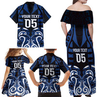 Custom Aotearoa Ngati Tuwharetoa Family Matching Off Shoulder Maxi Dress and Hawaiian Shirt Maori Pattern New Zealand - Polynesian Pride