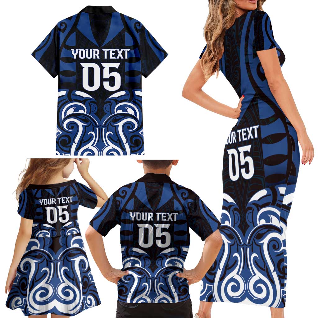 Custom Aotearoa Ngati Tuwharetoa Family Matching Short Sleeve Bodycon Dress and Hawaiian Shirt Maori Pattern New Zealand DT05 - Polynesian Pride