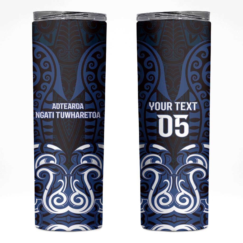 Custom Aotearoa Ngati Tuwharetoa Skinny Tumbler Maori Pattern New Zealand - Polynesian Pride