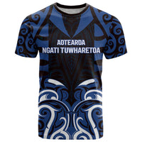 Custom Aotearoa Ngati Tuwharetoa T Shirt Maori Pattern New Zealand DT05 Navy - Polynesian Pride