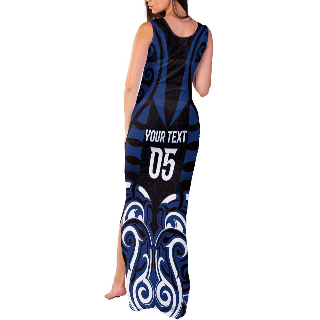 Custom Aotearoa Ngati Tuwharetoa Tank Maxi Dress Maori Pattern New Zealand - Polynesian Pride