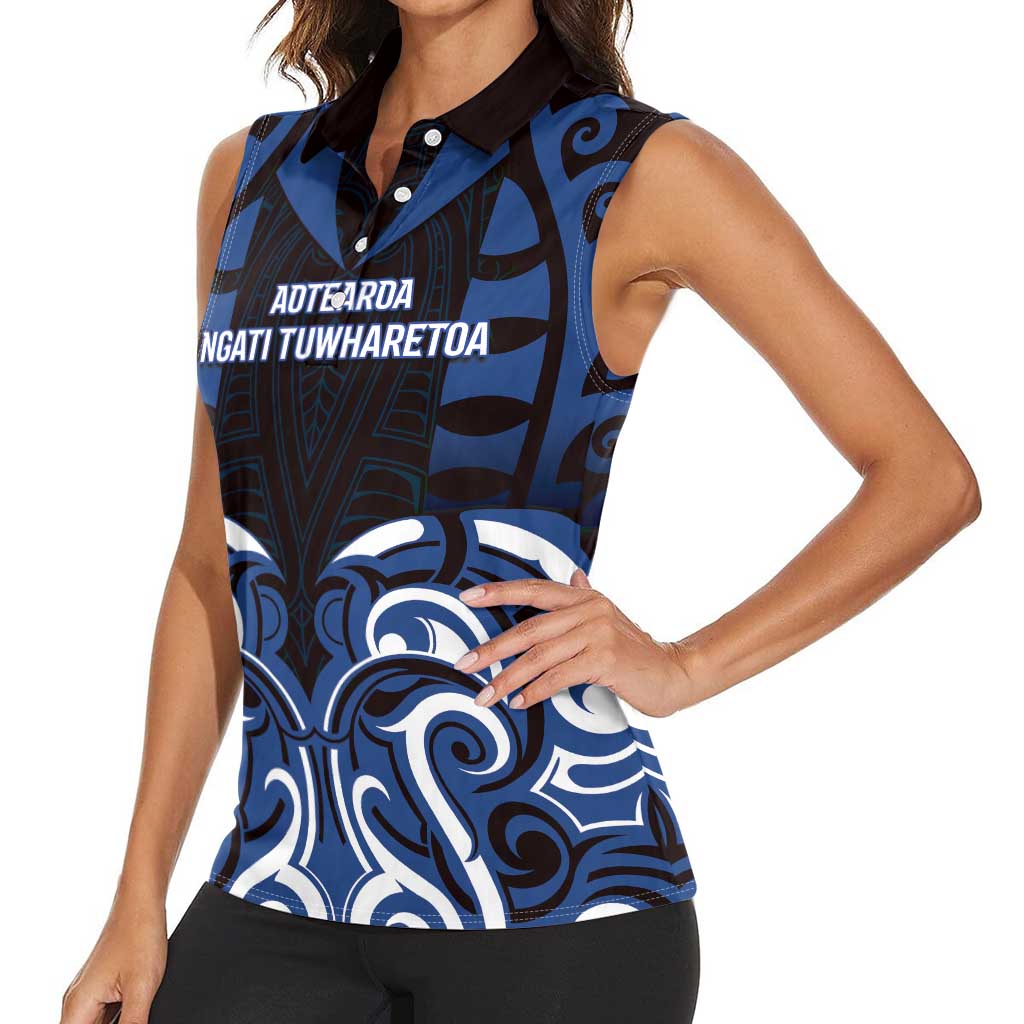 Custom Aotearoa Ngati Tuwharetoa Women Sleeveless Polo Shirt Maori Pattern New Zealand - Polynesian Pride