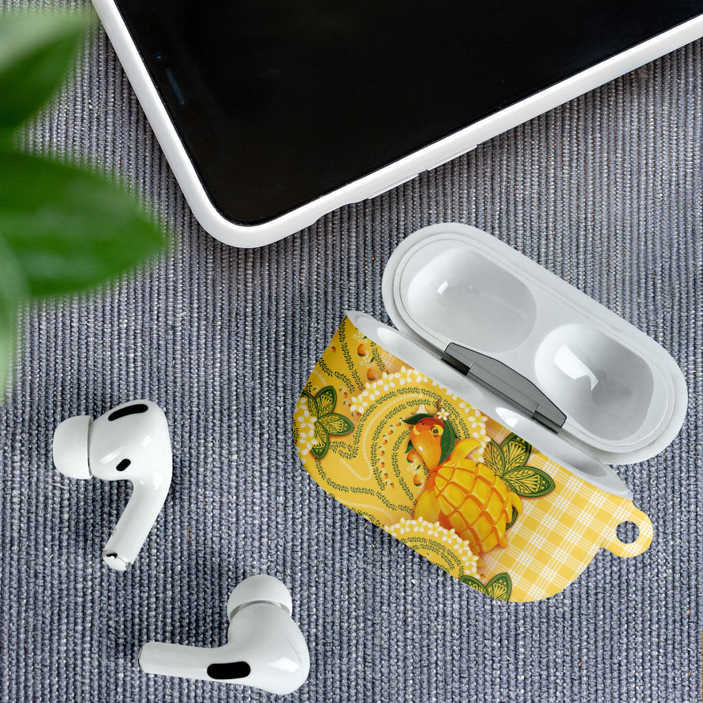 Hawaii Palaka AirPods Case Cute Ripe Mango Turtle On The Waves