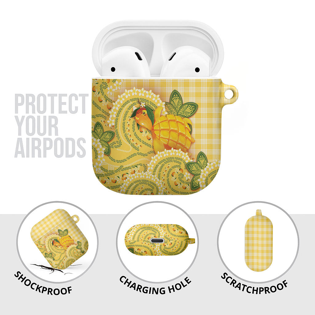 Hawaii Palaka AirPods Case Cute Ripe Mango Turtle On The Waves