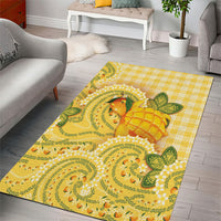 Hawaii Palaka Area Rug Cute Ripe Mango Turtle On The Waves