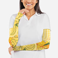 Hawaii Palaka Arm Sleeves Cute Ripe Mango Turtle On The Waves
