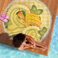 Hawaii Palaka Beach Blanket Cute Ripe Mango Turtle On The Waves