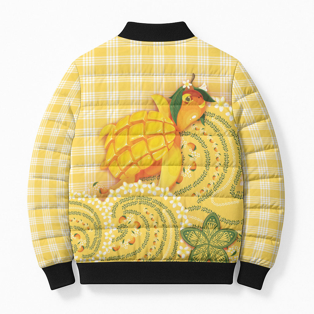 Hawaii Palaka Bomber Puffer Jacket Cute Ripe Mango Turtle On The Waves