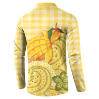 Hawaii Palaka Button Sweatshirt Cute Ripe Mango Turtle On The Waves