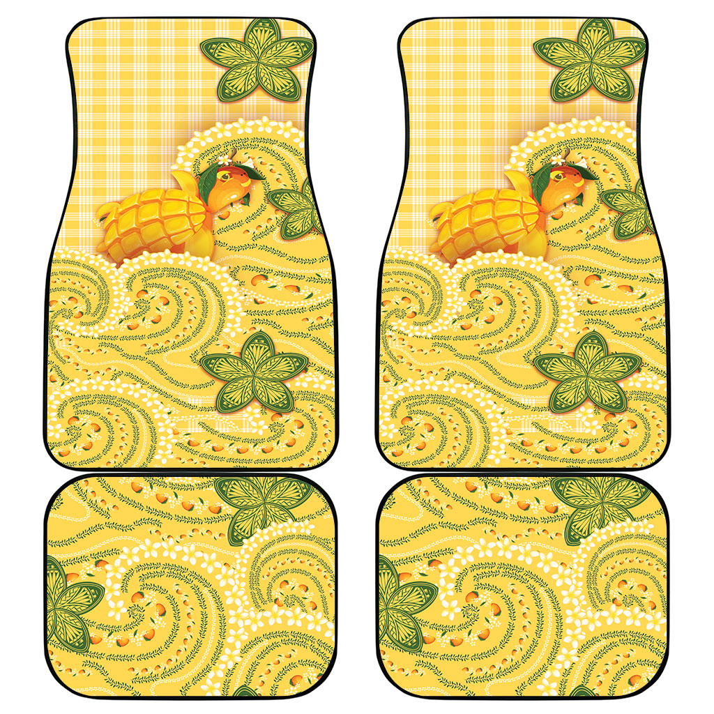 Hawaii Palaka Car Mats Cute Ripe Mango Turtle On The Waves