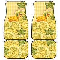 Hawaii Palaka Car Mats Cute Ripe Mango Turtle On The Waves