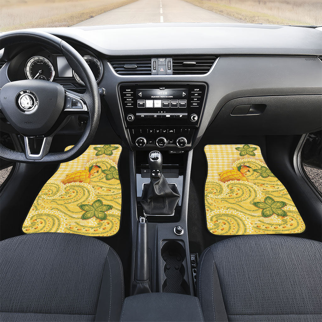 Hawaii Palaka Car Mats Cute Ripe Mango Turtle On The Waves