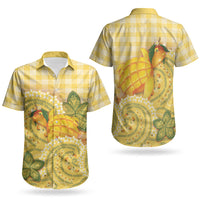 Hawaii Palaka Couples Matching Long Sleeve Bodycon Dress and Hawaiian Shirt Cute Ripe Mango Turtle On The Waves