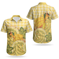Hawaii Palaka Couples Matching Off Shoulder Maxi Dress and Hawaiian Shirt Cute Ripe Mango Turtle On The Waves