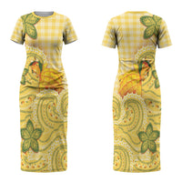Hawaii Palaka Couples Matching Short Sleeve Bodycon Dress and Long Sleeve Button Shirt Cute Ripe Mango Turtle On The Waves