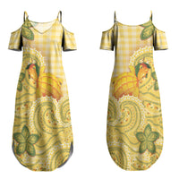 Hawaii Palaka Couples Matching Summer Maxi Dress and Hawaiian Shirt Cute Ripe Mango Turtle On The Waves