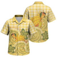 Hawaii Palaka Family Matching Off Shoulder Short Dress and Hawaiian Shirt Cute Ripe Mango Turtle On The Waves